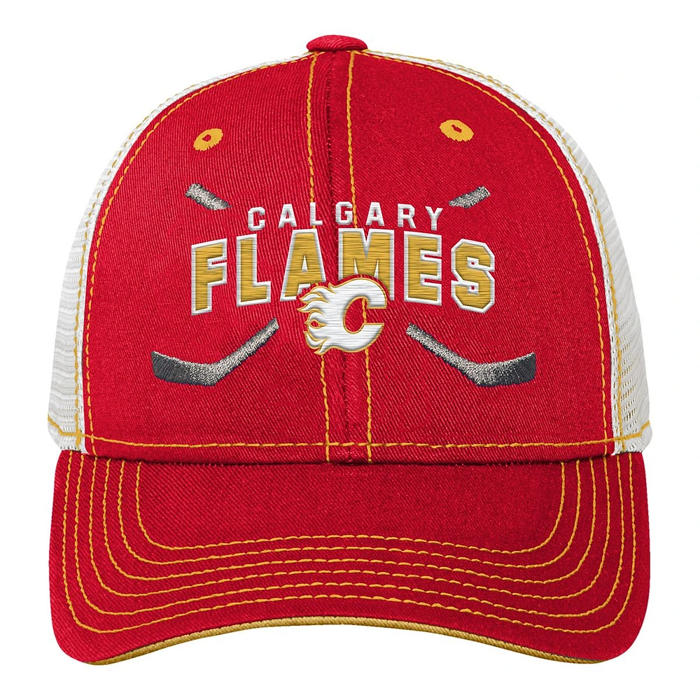 Child Calgary Flames Lockup Meshback Adjustable Cap