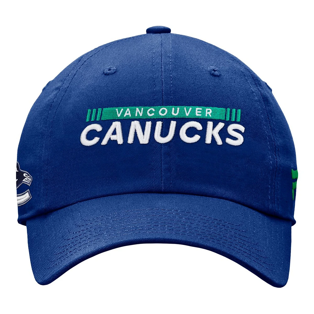 Vancouver Canucks Fanatics Authentic Pro Rink Unstructured Adjustable Cap