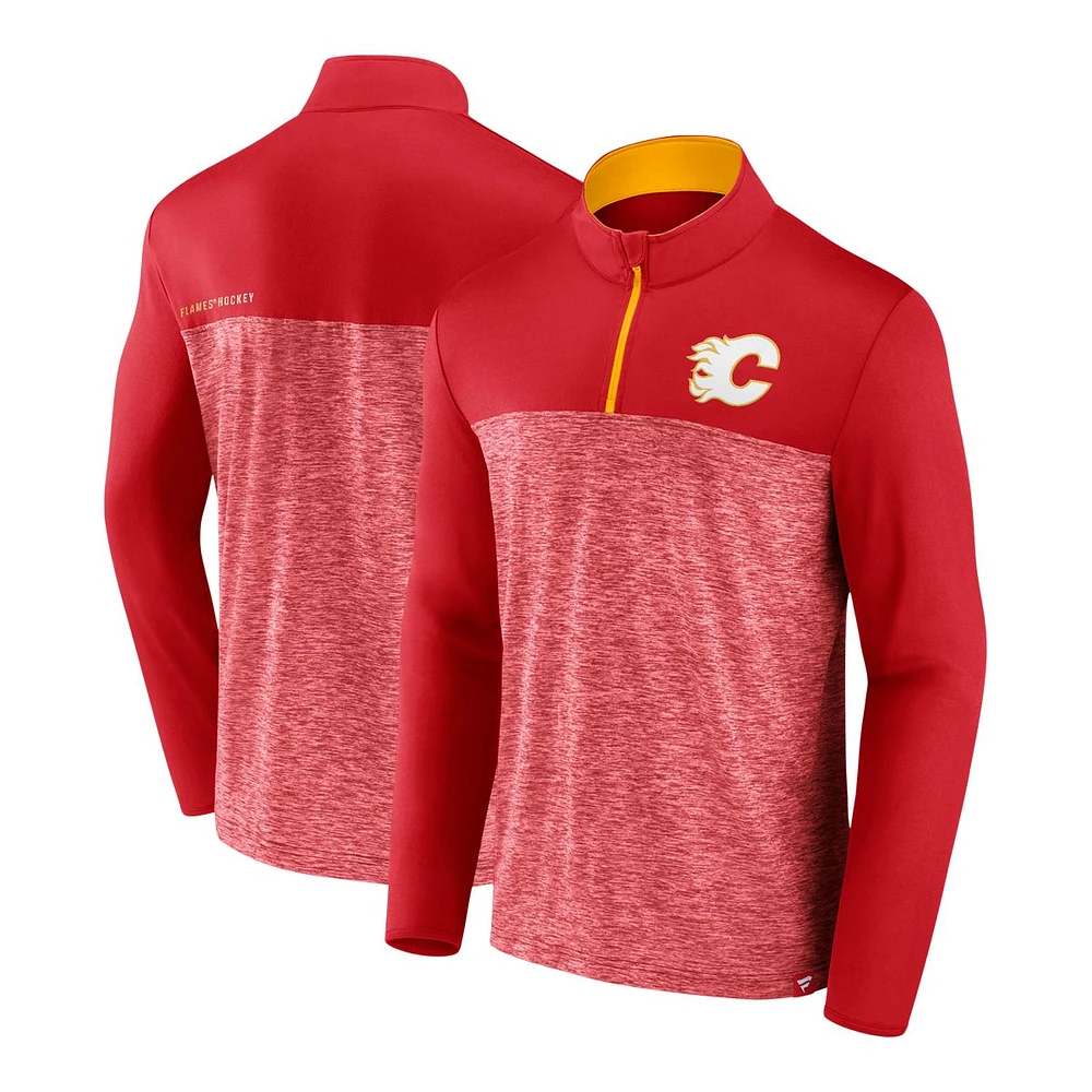 Calgary Flames Fanatics Iconic Defender 1/4 Zip Long Sleeve Top