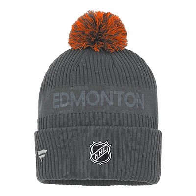 Edmonton Oilers Fanatics Authentic Pro Home Ice Cuffed Pom Knit Hat