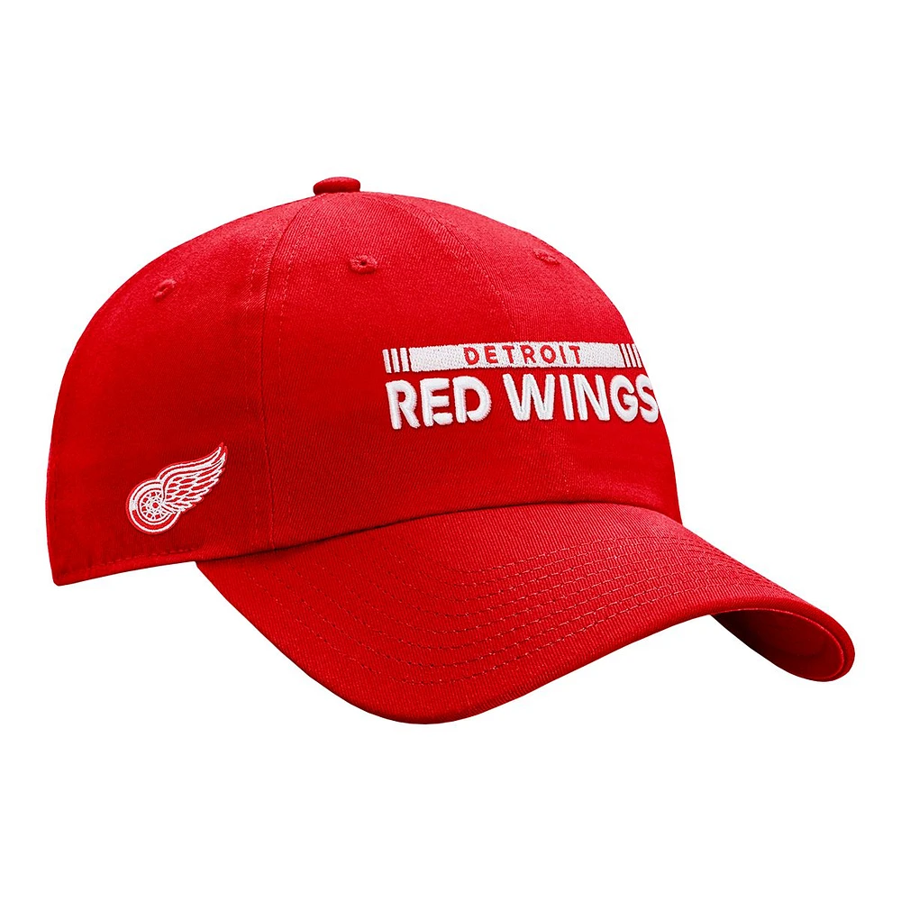 Detroit Red Wings Fanatics Authentic Pro Rink Unstruct Adjustable Cap