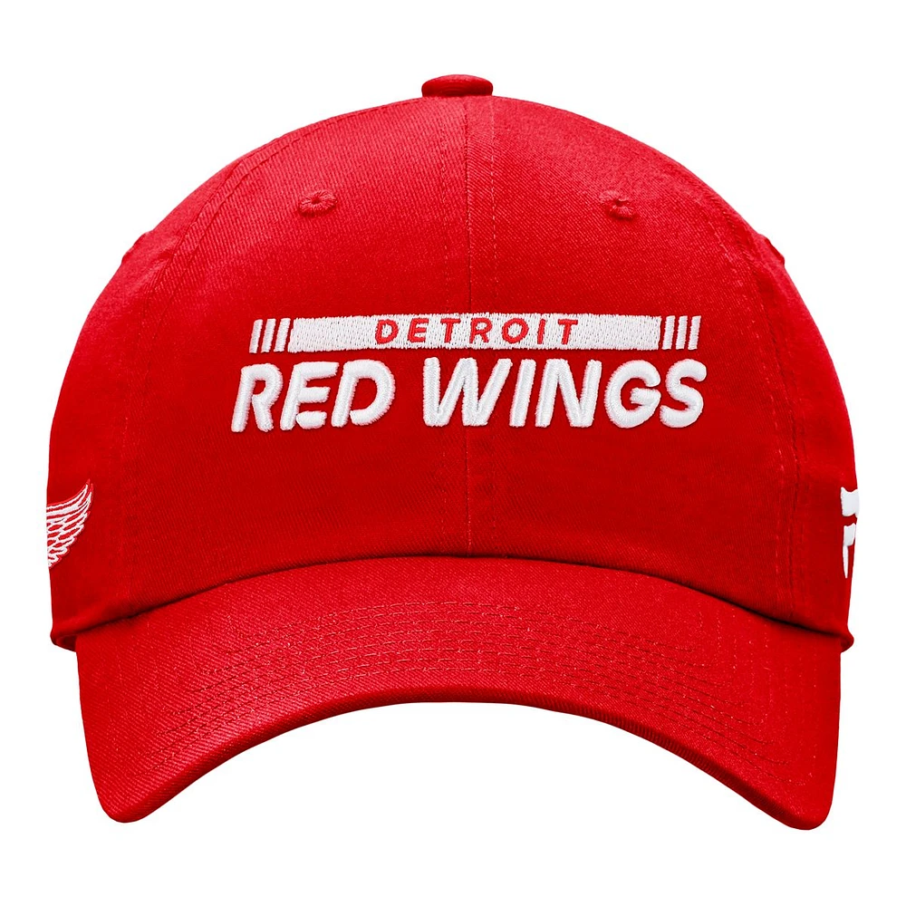 Detroit Red Wings Fanatics Authentic Pro Rink Unstruct Adjustable Cap