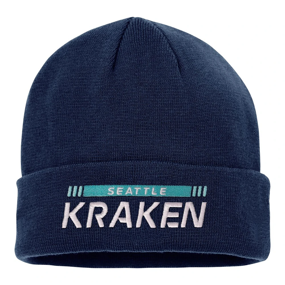 Seattle Kraken Fanatics Authentic Pro Rink Cuffed Knit Hat