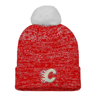 Calgary Flames Fanatics Women's Glimmer Cuffed Pom Knit Hat