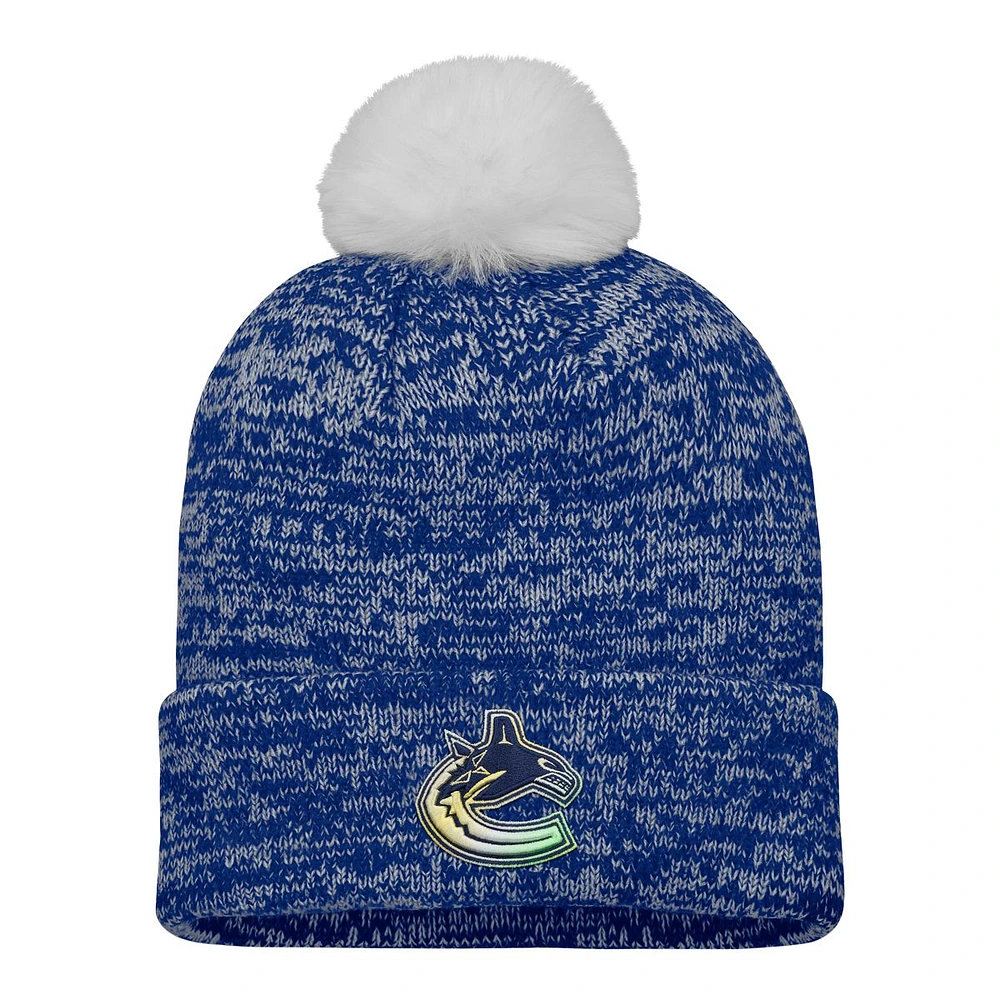 Vancouver Canucks Fanatics Women's Glimmer Cuffed Pom Knit Hat