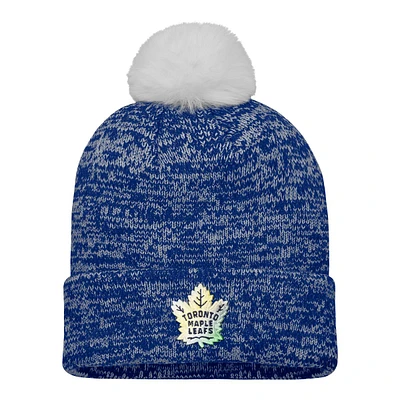 Toronto Maple Leafs Fanatics Women's Glimmer Cuffed Pom Knit Hat