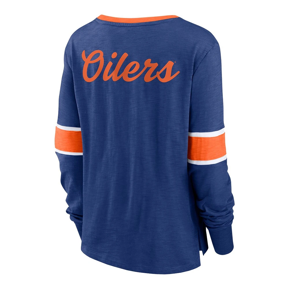 Edmonton Oilers Fanatics Women's Effervescent Long Sleeve Shirt