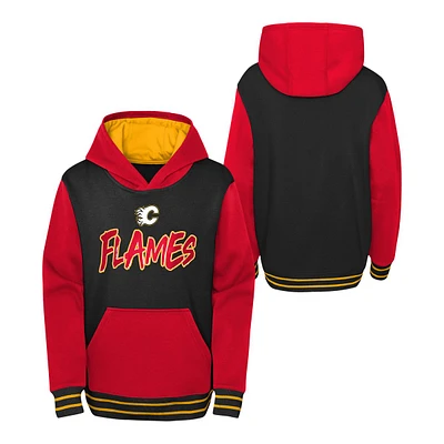 Youth Calgary Flames Outerstuff Reverse Retro Fleece Hoodie