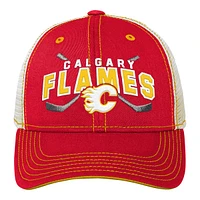 Child Calgary Flames Outerstuff Lockup Meshback Adjustable Cap