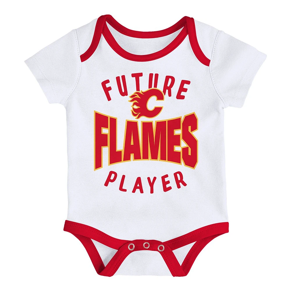 Infant Calgary Flames Outerstuff Full Strength Creeper Set