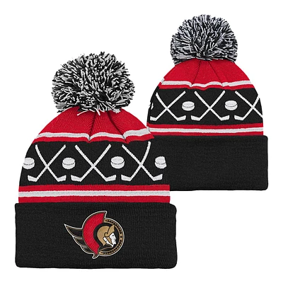 Infant Ottawa Senators Outerstuff Face Off Cuffed Pom Knit