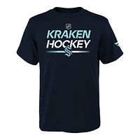 Youth Outerstuff Seattle Kraken Apro Wordmark T Shirt