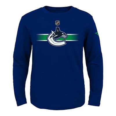 Youth Vancouver Canucks NHL Apro Logo Long Sleeve T Shirt