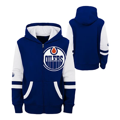 Youth Edmonton Oilers Outerstuff Face Off Full Zip Hoodie