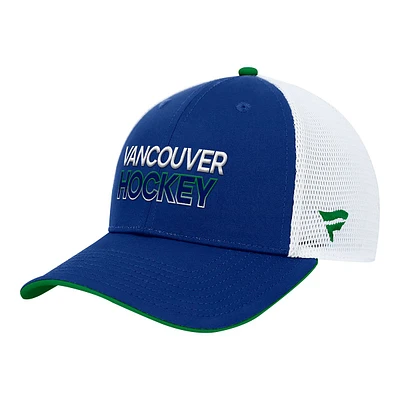 Vancouver Canucks Fanatics Authentic Pro Rink Structured Trucker Cap