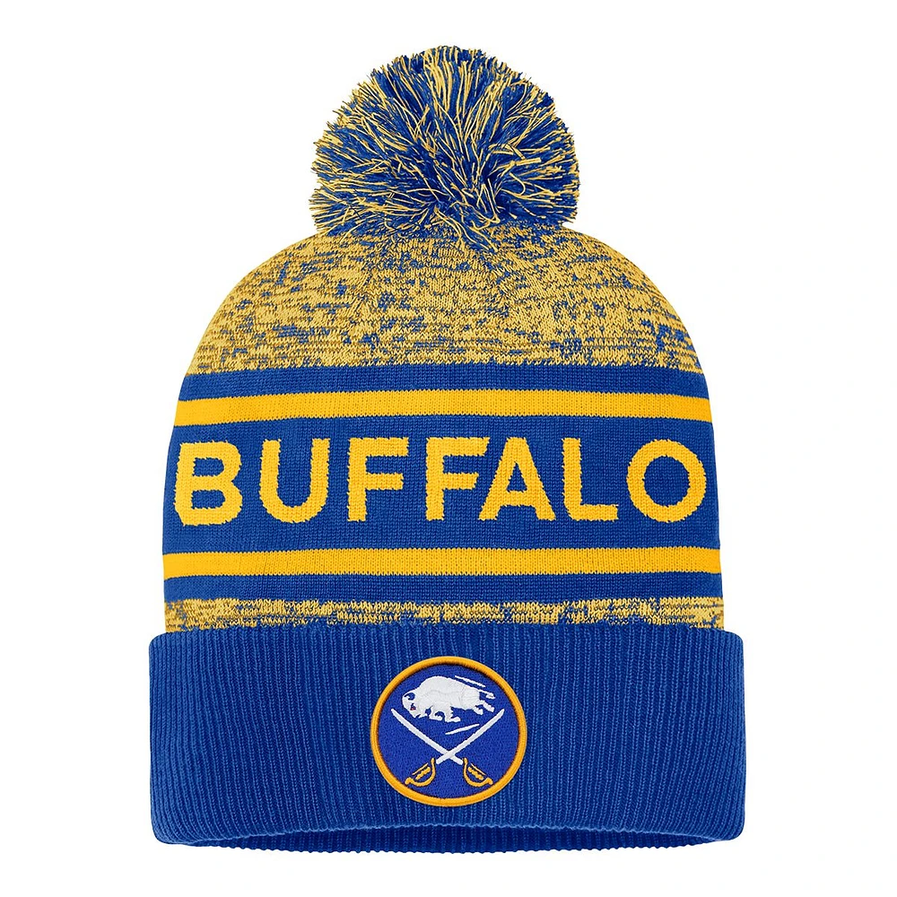 Buffalo Sabres Fanatics Authentic Pro Heathered Cuffed Pom Knit