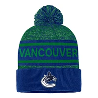 Vancouver Canucks Fanatics Men's Authentic Pro RK Heather Cuff Pom Beanie