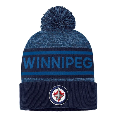 Winnipeg Jets Fanatics Authentic Pro Heathered Cuffed Pom Knit