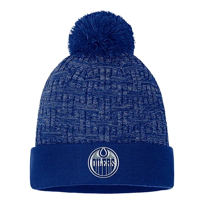 Edmonton Oilers Fanatics Women's Authentic Pro Road Cuffed Pom Knit