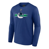 Vancouver Canucks Fanatics Authentic Pro Cotton Long Sleeve T Shirt