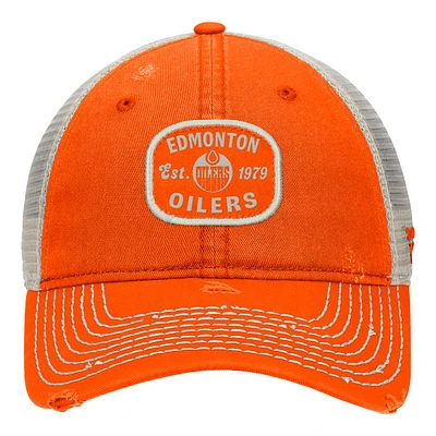 Edmonton Oilers Fanatics Heritage Unstructured Trucker Cap