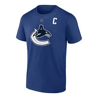 Vancouver Canucks Fanatics Quinn Hughes Captain Player T Shirt