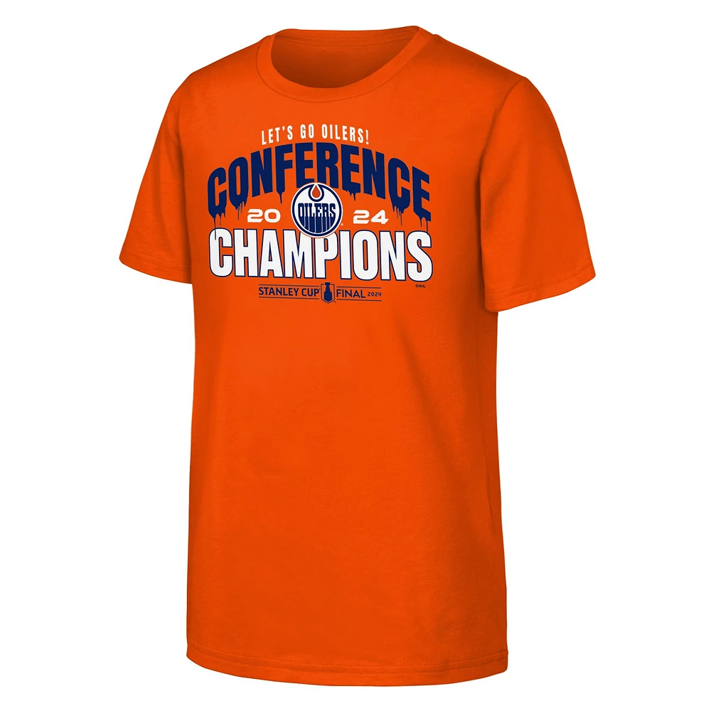 Youth Edmonton Oilers Fanatics Conference Champ Home Ice T Shirt