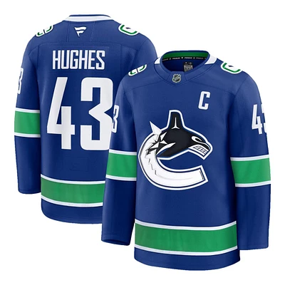 Vancouver Canucks Fanatics Quinn Hughes Premium Home Jersey