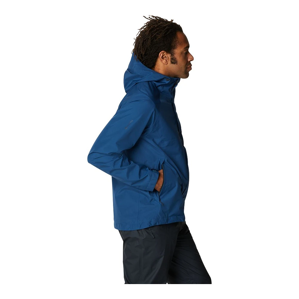 Mountain Hardwear Men's Exposure/2 Gore-Tex Paclite Hooded Rain Jacket, Waterproof, Lightweight