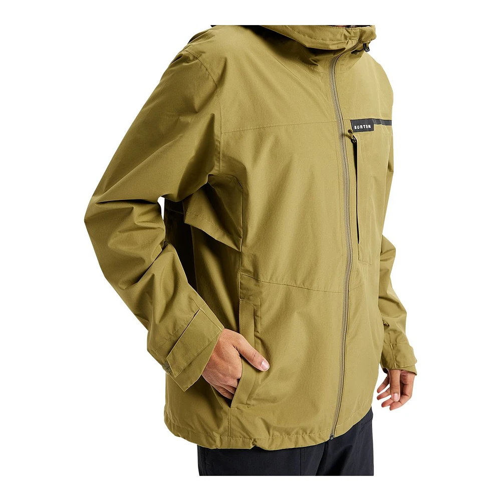 Burton Men's Veridry 2.5L Hooded Rain Jacket, Waterproof, Packable, Lightweight, Shell