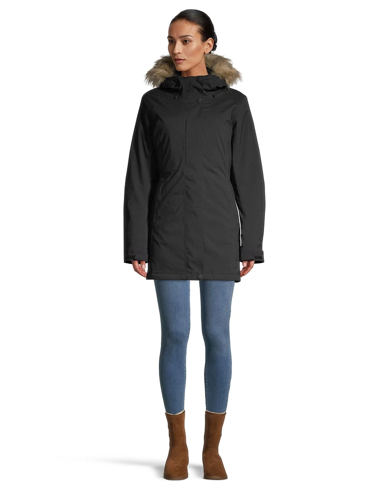 Woods Women's Smythe Stretch Winter Parka/Jacket, Long, Insulated Down, Hooded, Waterproof