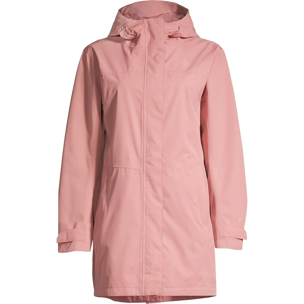 Woods Women's Monolith 2L Mid-Length Hooded Rain Jacket