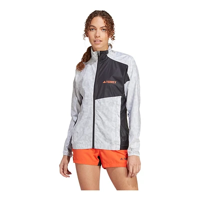 adidas Women's Trail Lightweight Packable Water-Resistant Windbreaker Jacket