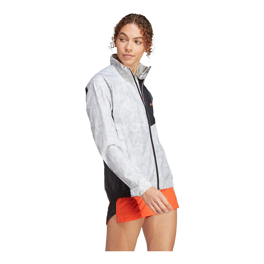 adidas Women's Trail Lightweight Packable Water-Resistant Windbreaker Jacket