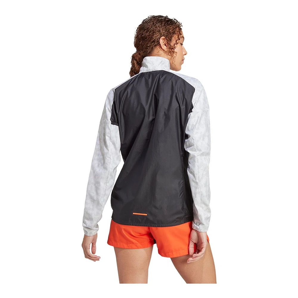 adidas Women's Trail Lightweight Packable Water-Resistant Windbreaker Jacket