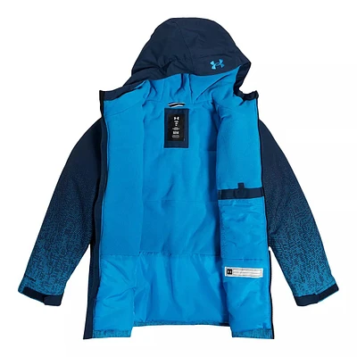 Under Armour Boys' Blackrun Winter Jacket, Kids', Microfleece, Insulated, Waterproof, Hooded