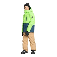 Quiksilver Boys' Mission Block Winter Jacket, Kids', Ski, Insulated, Waterproof, Hooded