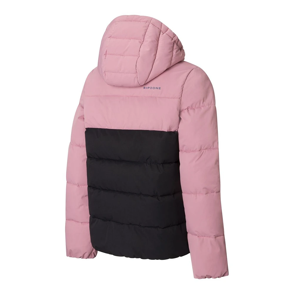 Ripzone Girls' Clover Winter Jacket, Kids', Puffer, Insulated, Waterproof, Hooded