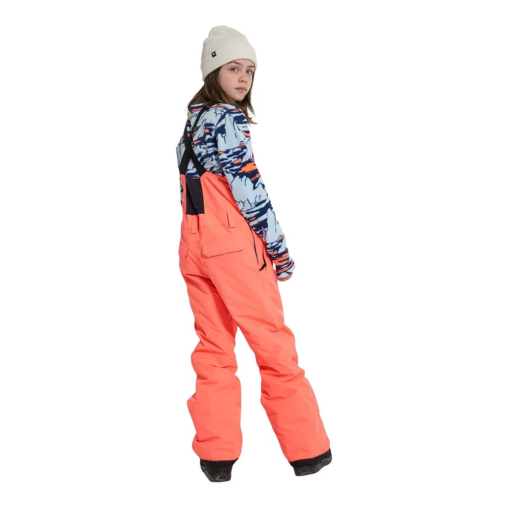 Burton Kids' Skylar Bib Snow Pants, Girls', Winter, Insulated