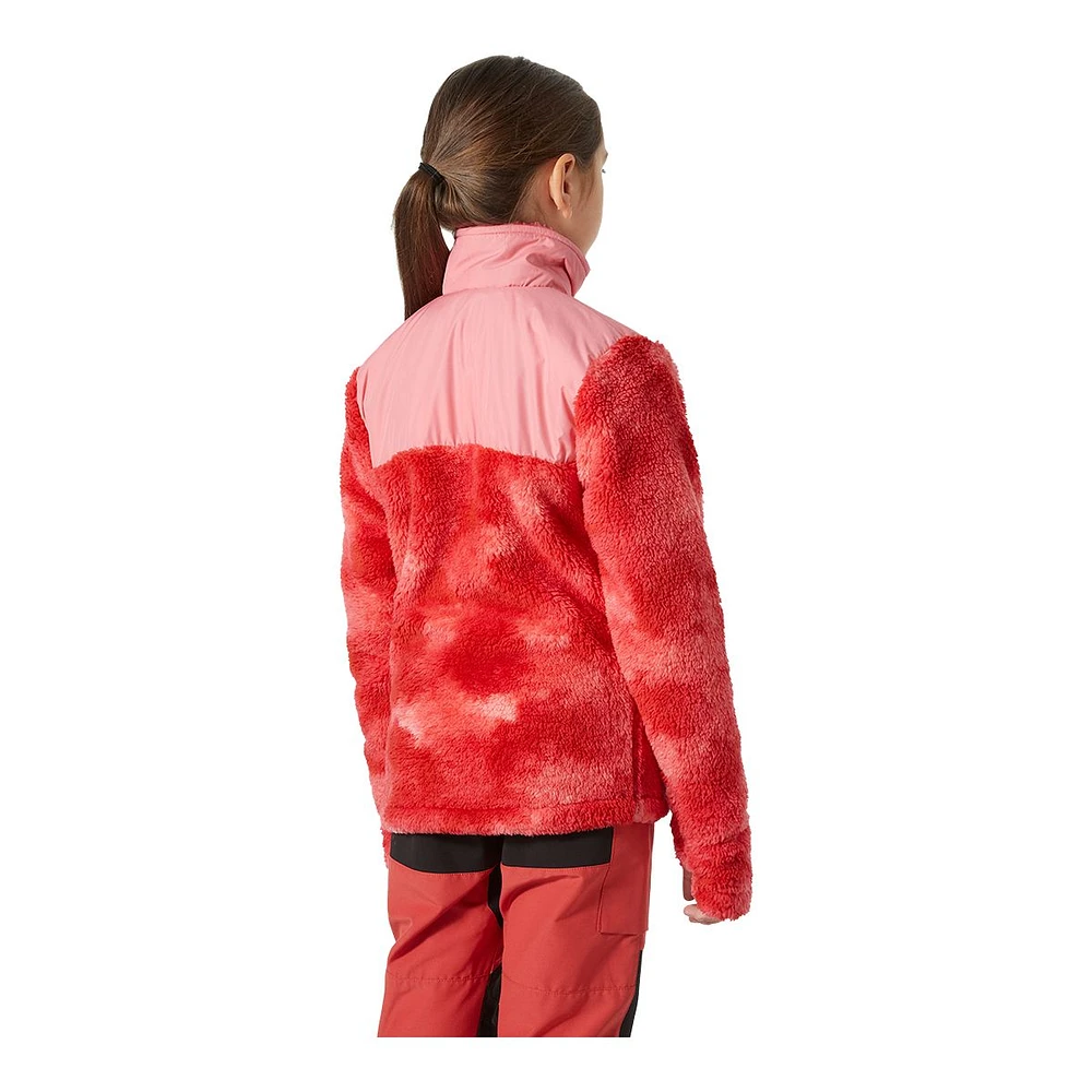 Helly Hansen Girls' Champ 1/2 Zip Midlayer Sunset Pink All Over Print Jacket