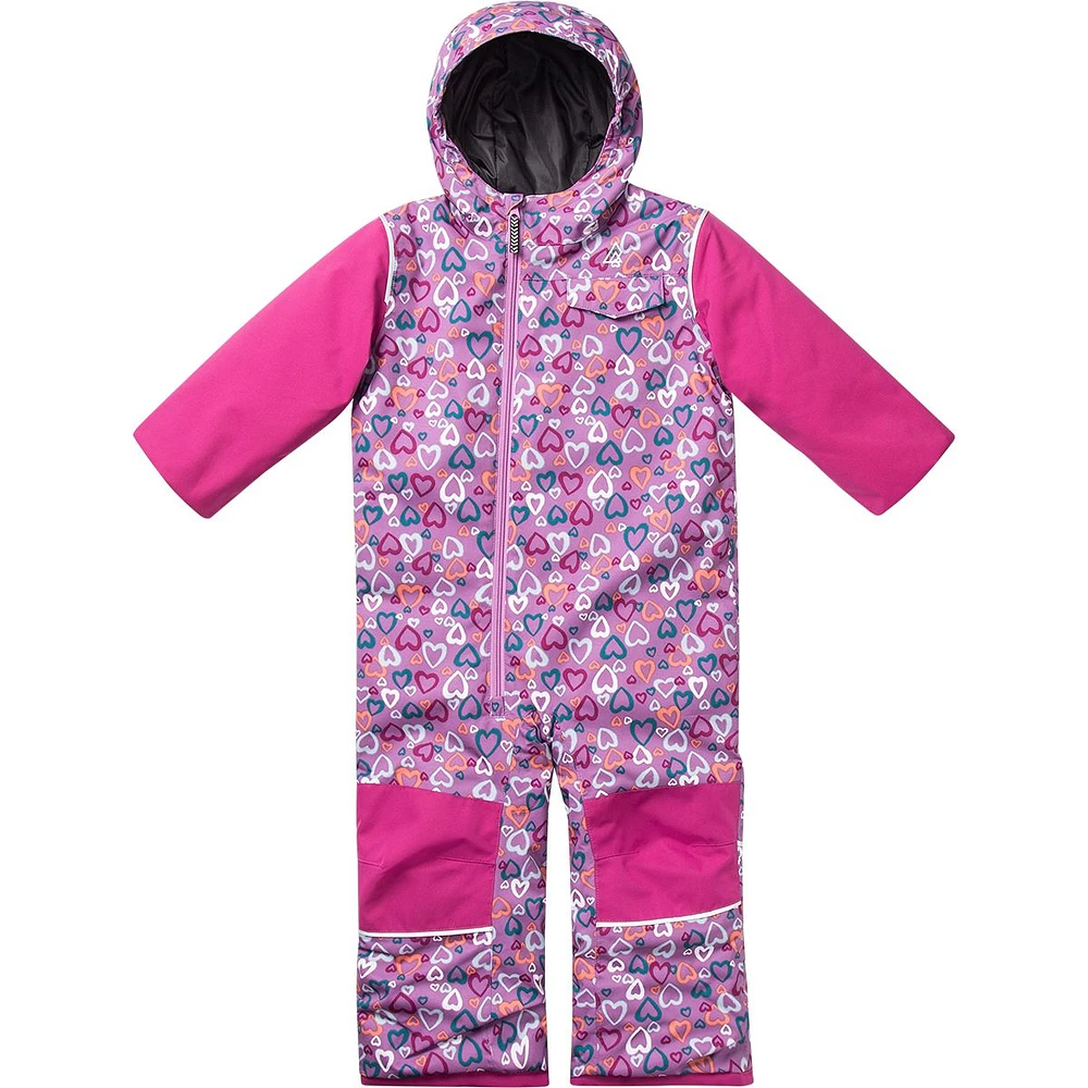 Ripzone Toddler Girls' Wolblume Insulated Snowsuit Hearts