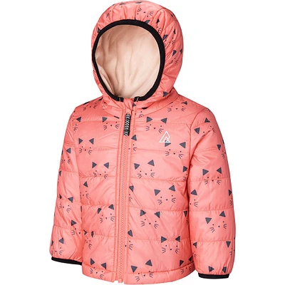 Ripzone Toddler Girls' Reversible Kitties Jacket