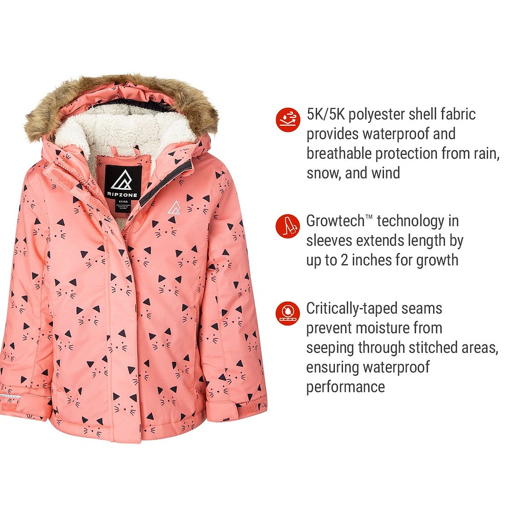 Ripzone Toddler Girls' Pecan 2.0 Insulated Jacket