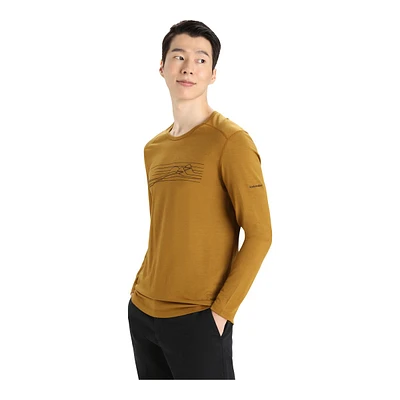 Icebreaker Men's 200 Oasis Ski Stripes Long Sleeve Crewe Top