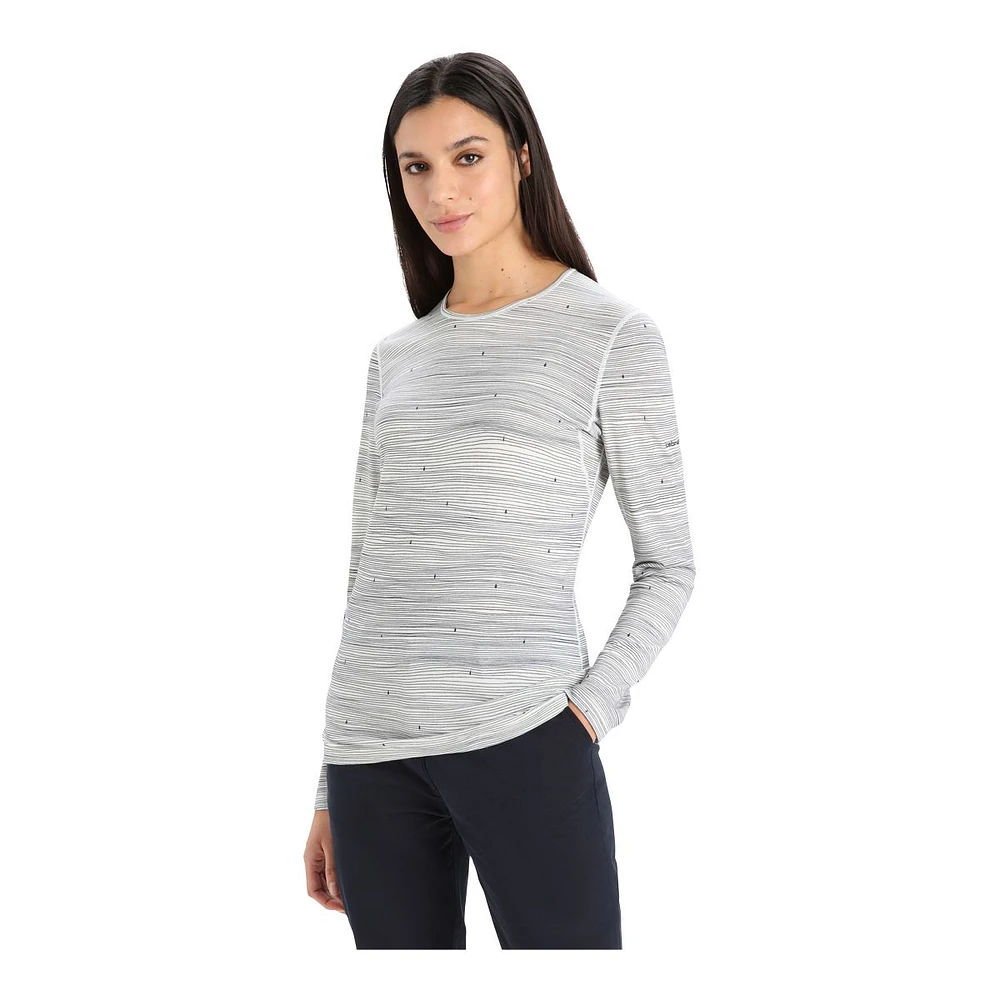 Icebreaker Women's 200 Oasis Ski Tracks Long Sleeve Crewe Top