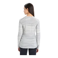 Icebreaker Women's 200 Oasis Ski Tracks Long Sleeve Crewe Top