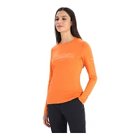 Icebreaker Women's 200 Oasis Ski Stripe Long Sleeve Crewe Top