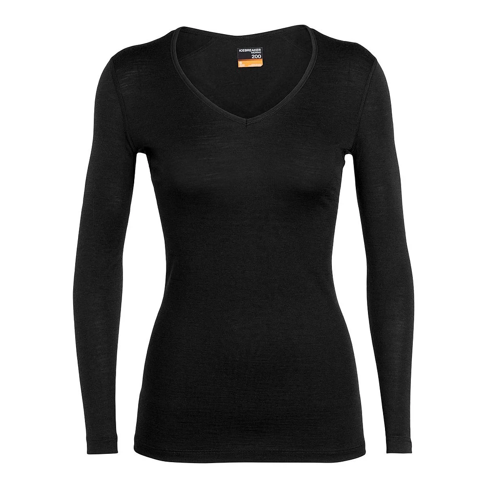 Icebreaker Women's 200 Oasis V Neck Long Sleeve Thermal Top