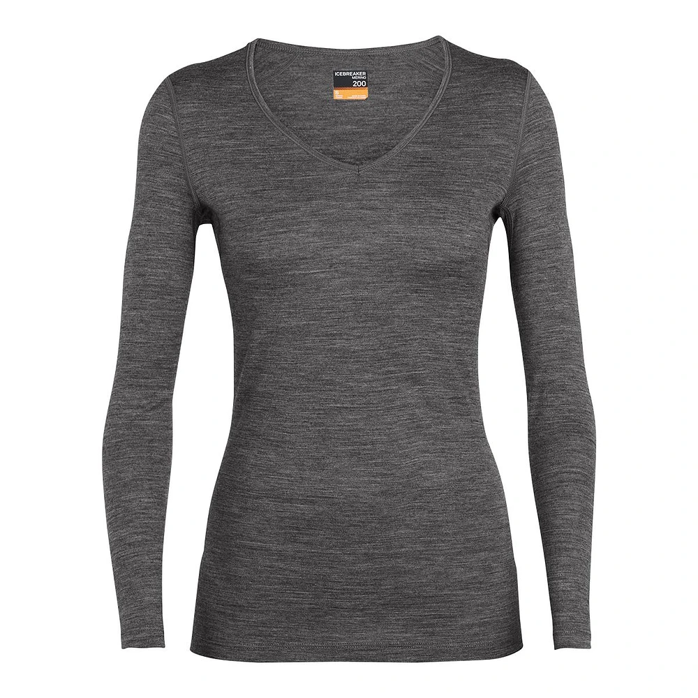 Icebreaker Women's 200 Oasis V Neck Long Sleeve Thermal Top