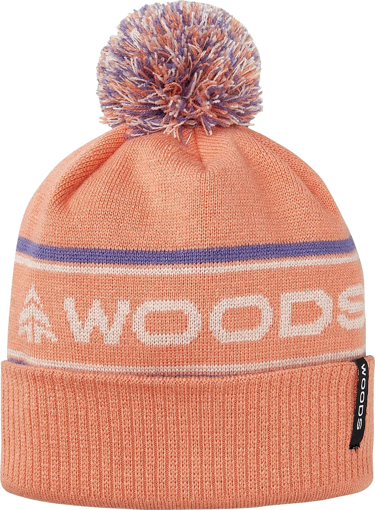 Woods Girls' Classic Pom Beanie